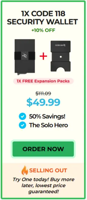 Code 118 Wallet price